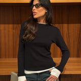 חולצה ניקי שחורה שילוב לבן