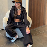 חליפת קרדיגן בלון שחורה