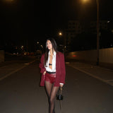 מכנסון מיקרו דמוי עור בורדו